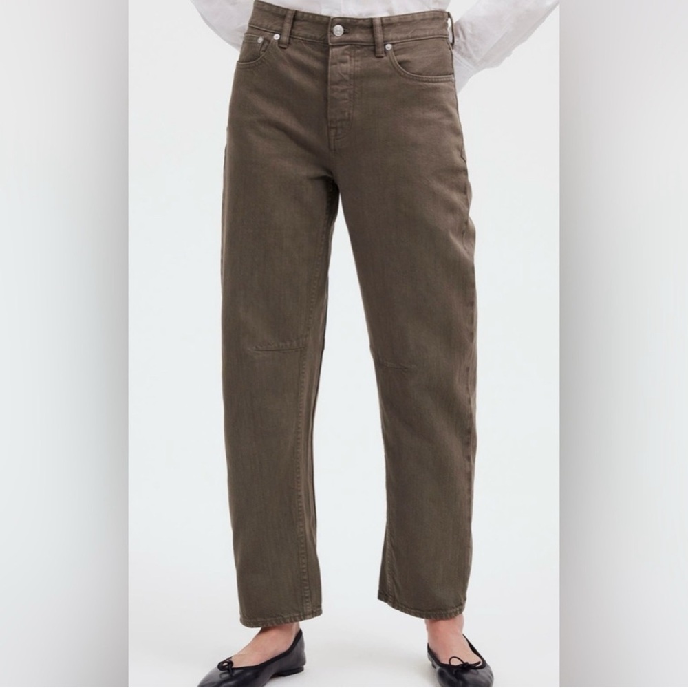 Madewell The Darted Barrel Leg Jean - Driftwood Brown